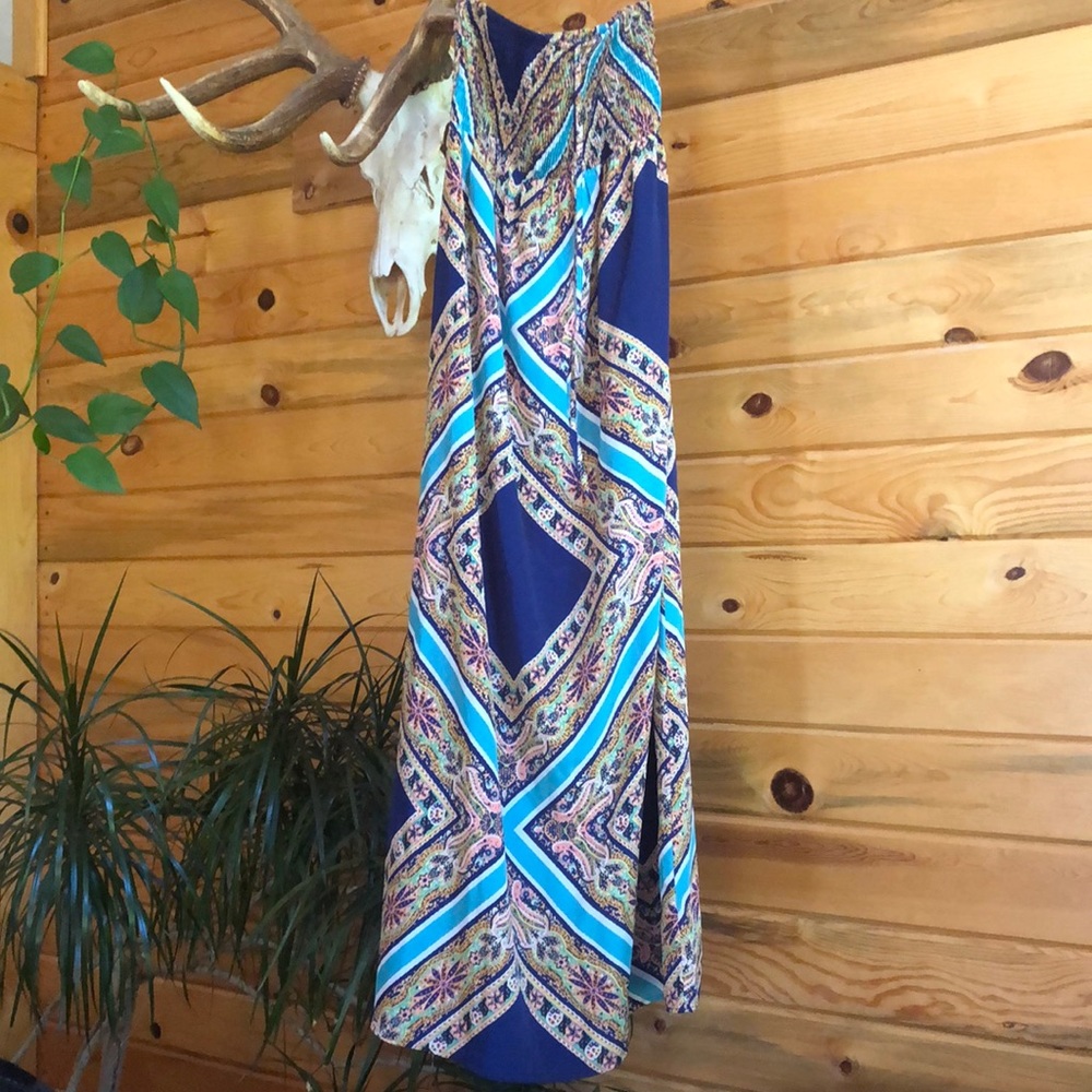 Long blue summer dress